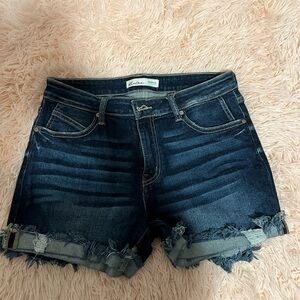KanCan Blue Jean Shorts Frayed Hem Casual